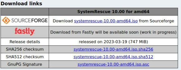 SystemRescue 10 ist verfügbar