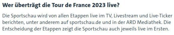 Tour de France Livestream via Sportschau oder ARD Mediathek