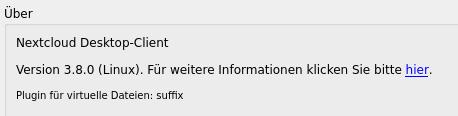 Nextcloud Client 3.8.0 verlinkt auf die Release Notes