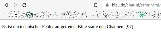 Der Live-Chat von Blau funktioniert nicht via Desktop-Browser