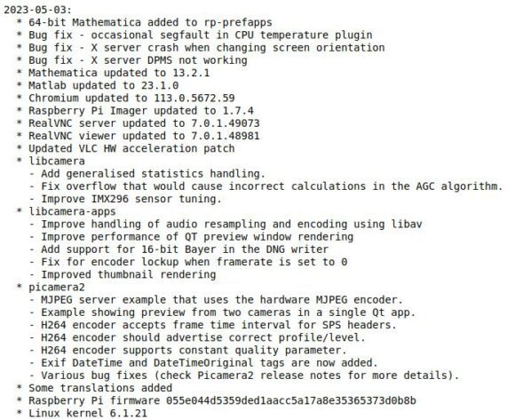 Raspberry Pi OS – Update vom 3.5.2023