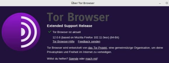 Tor Browser 12.0.6 ist da