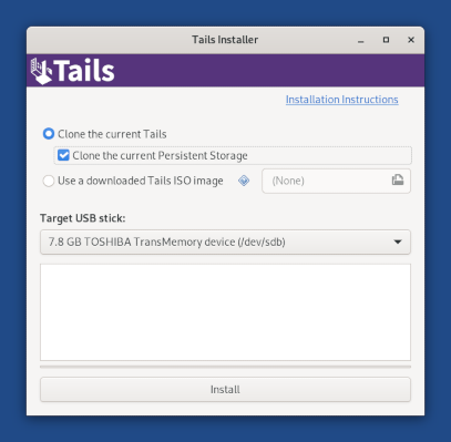 Persistent Storage klonen (Quelle: tails.boum.org)