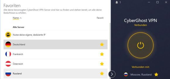 CyberGhost bietet weiterhin VPN-Server in Russland an