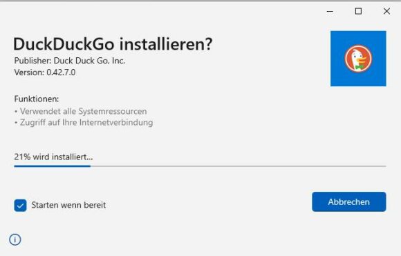 DuckDuckGo Browser für Windows installieren