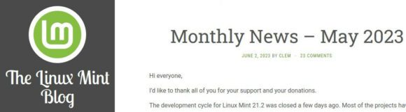 Monatsbericht von Linux Mint für den Mai 2023