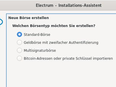 Electrum-Börse für Cold Storage erstellen