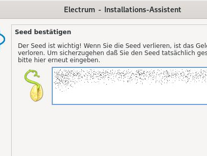 Seed bestätigen