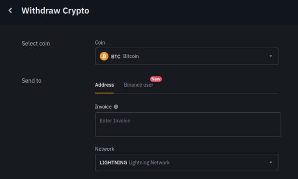 BTC mit Lightning abheben