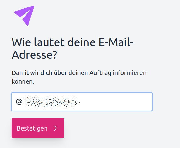 Gib Deine E-Mail-Adresse an