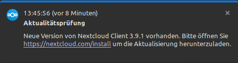 Nextcloud Client 3.9.1 steht ebenfalls bereit