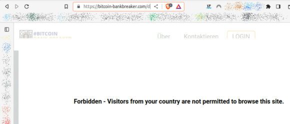 Zugriff auf Bitcoin Bank Breaker ist aus Deutschland gesperrt