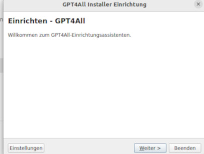 Einrichtungsassistent von GPT4All