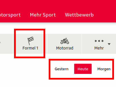 Formel 1 Wiederholung via SRF