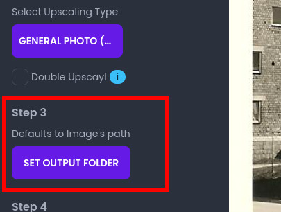 Upscayl – Schritt 3 – Output-Ordner festlegen