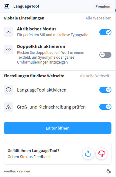 LT als Browser-Plug-in