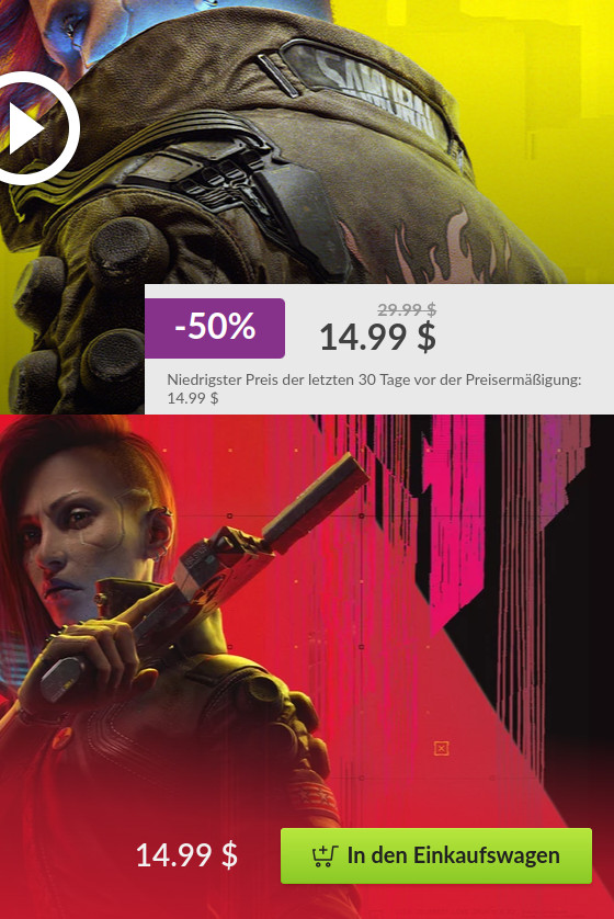 Cyberpunk 2077 und DLC Phantom Liberty zusammen für unter 30 $