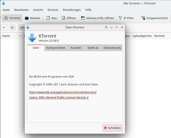 KTorrent ist ein BitTorrent-Client