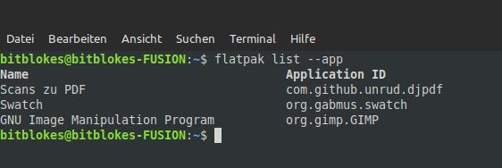 Nur die Apps auflisten