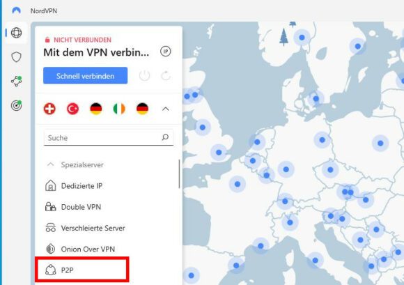 Die P2P-Spezialserver sind NordVPNs Torrent-Server