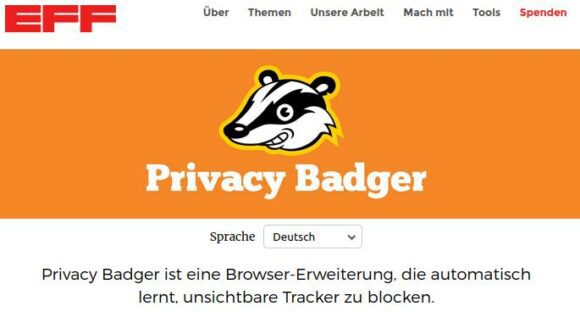 Privacy Badger blockiert Werbung und Tracker