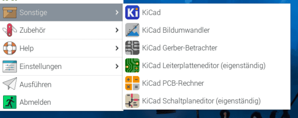 KiCad ist ebenfalls enthalten