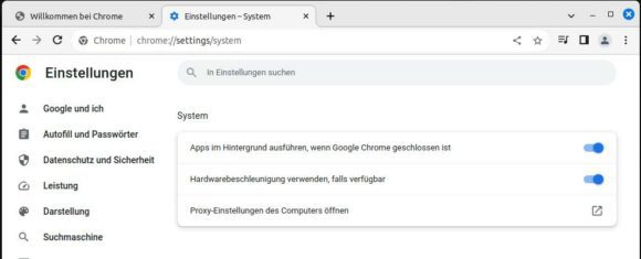 Chrome nutzt die Proxy-Einstellungen des Systems