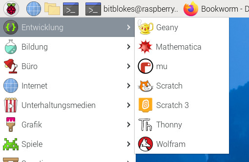 Tools für die Entwicklung in Raspberry Pi OS Bookworm