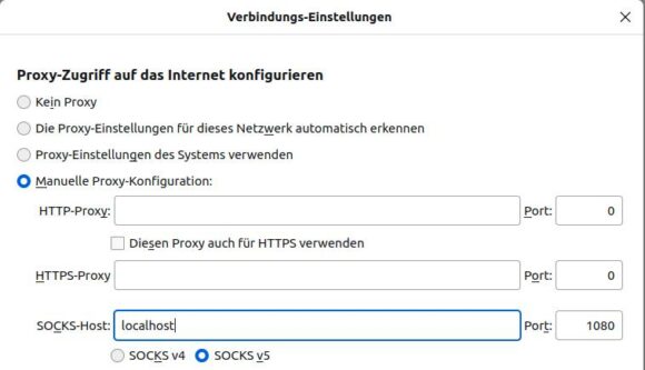 Proxy bei Firefox einstellen
