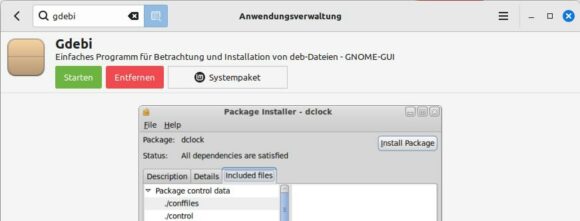 Gdebi ist in Linux Mint enthalten