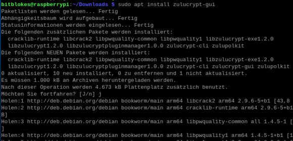 Die Installation von zuluCrypt ist einfach und schnell abgeschlossen – damit kannst Du Raspberry Pi OS verschlüsseln