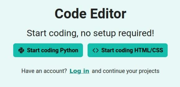 Der Code Editor unterstützt nun auch HTML/CSS
