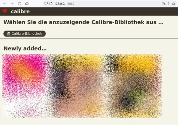 Calibre 7 – Inhalts-Server zeigt die drei zuletzt hinzugefügten Bücher an