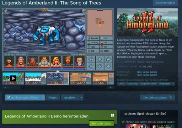 Legends of Amberland II: The Song of Trees – klassisches RPG