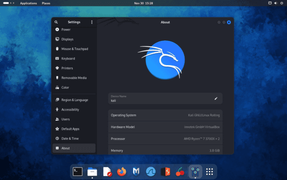 Kali 2023.4 mit GNOME 45 (Quelle: kali.org)