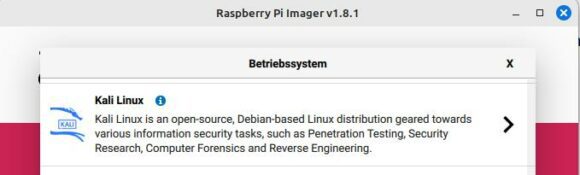 Im Raspberry Pi Imager findest Du das OS ebenfalls