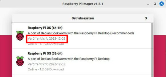 Raspberry Pi OS Bookworm wurde aktualisiert