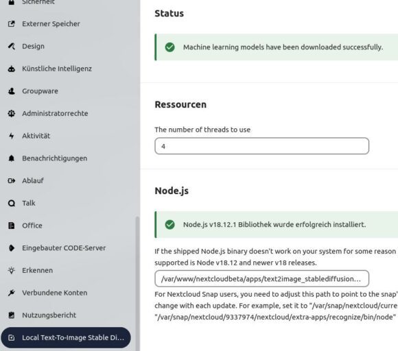 Stable Diffusion text2image installiert und Modelle heruntergeladen