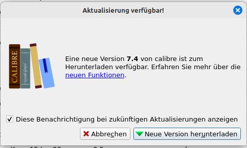 Calibre 7.4 ist verfügbar