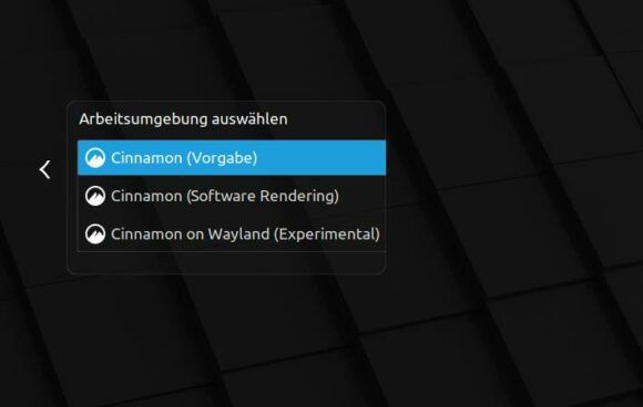 Bei Linux Mint 21.3 Cinnamon kannst Du Wayland starten – es ist experimentell