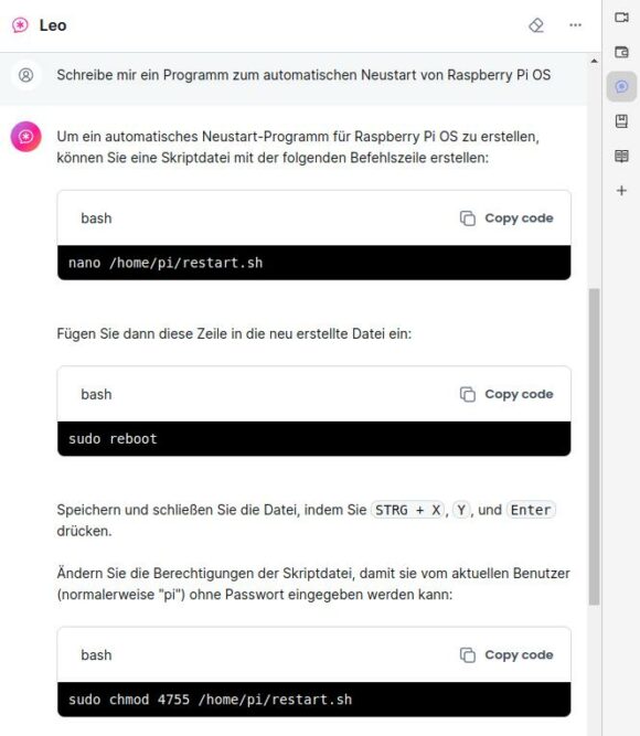 Leo hilft Dir, Deinen Raspberry Pi neu zu starten