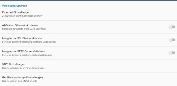 ADB, SSH, SFTP sowie VNC schnell aktivieren oder konfigurieren
