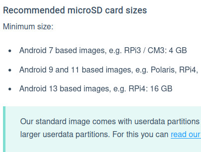 Beachte die Spcierhgröé der microSD-Karte