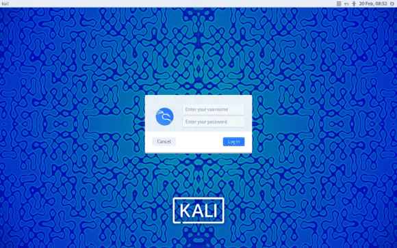 Anmeldebildschirm (Quelle: kali.org)