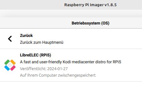 LibreELEC für den Raspberry Pi 5
