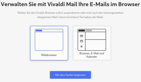 Vivaldi als E-Mail-Client