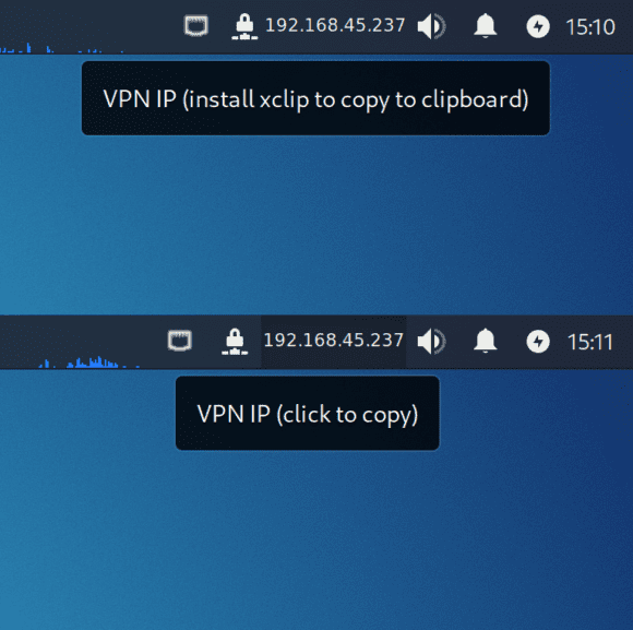 VPN-IP-Adresse mit einem Klick kopieren (Quelle: kali.org)