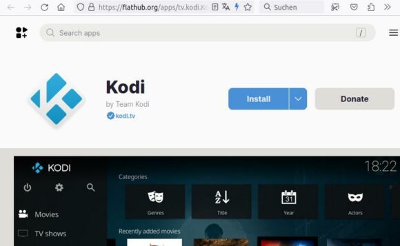 Kodi via Flatpak installieren