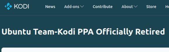 Das offizielle Kodi PPA wurde eingestellt