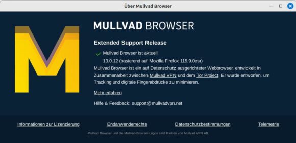 Mullvad Browser 13.0.12 ist verfügbar
